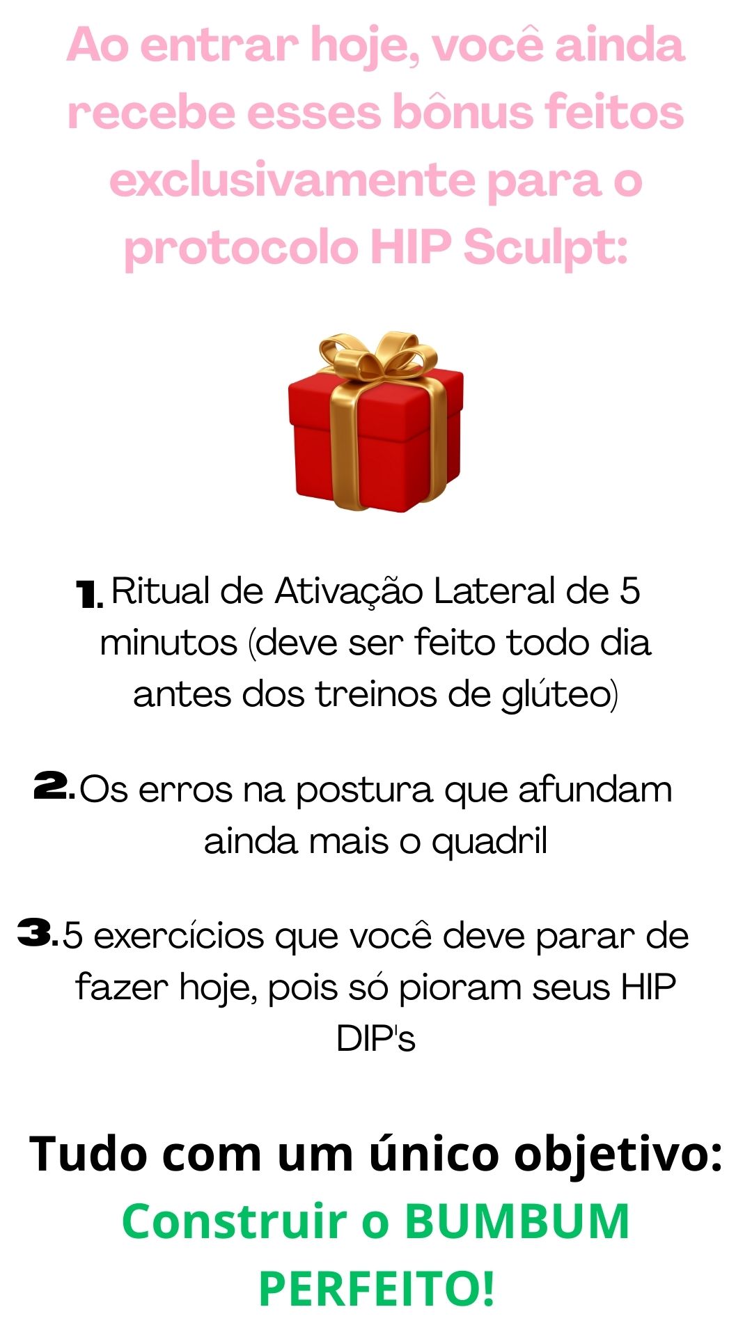 Bônus exclusivos do Protocolo Hip Sculpt