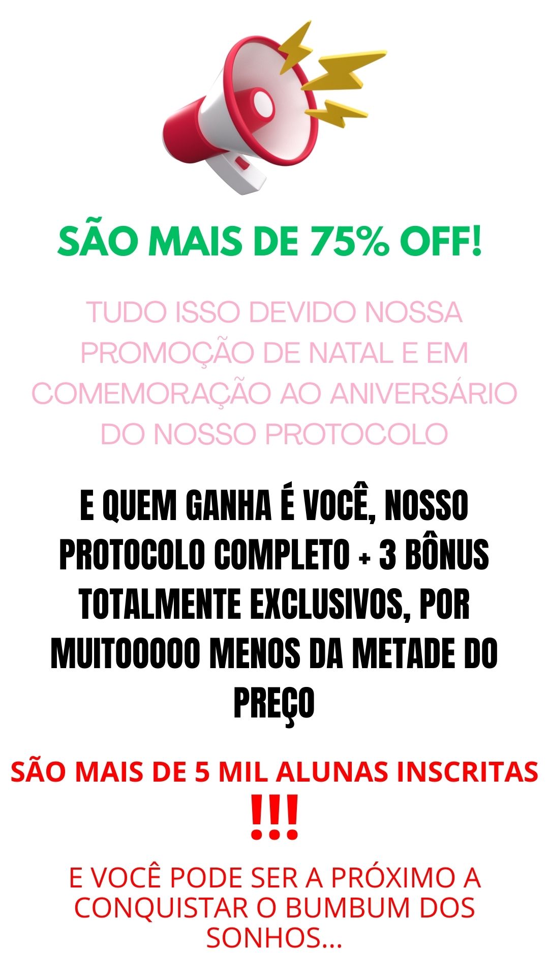 Promoção de Natal, desconto de mais de 75%